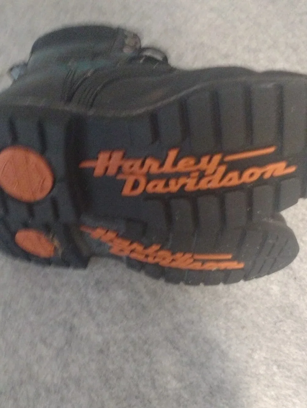 Harley-Davidson Black Leather Lace-Up Boot with Buckle